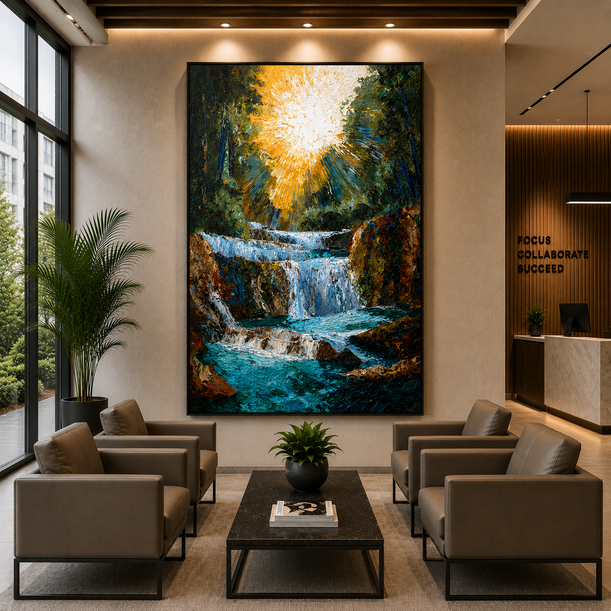 Waterfall Vastu Wall Painting for Positive Energy and Peace
