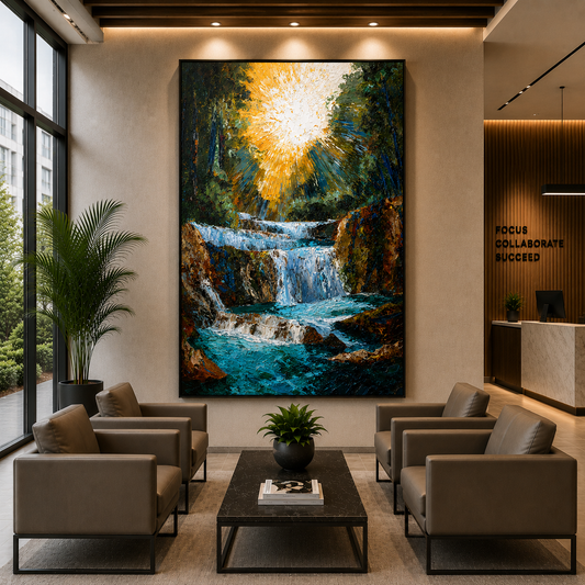 Waterfall Vastu Wall Painting for Positive Energy and Peace