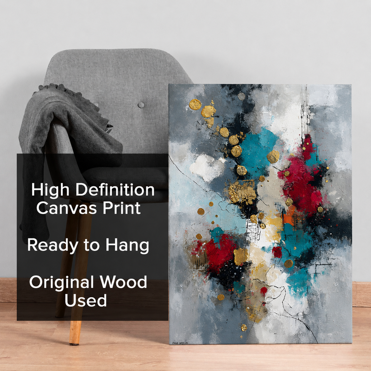Luxury Color Splash Abstract Canvas Wall Art Painting