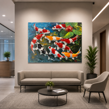 Feng Shui Koi Fish Wall Painting for Positive Energy Decor