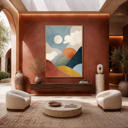 Modern Abstract Landscape Canvas Wall Art for Living Room