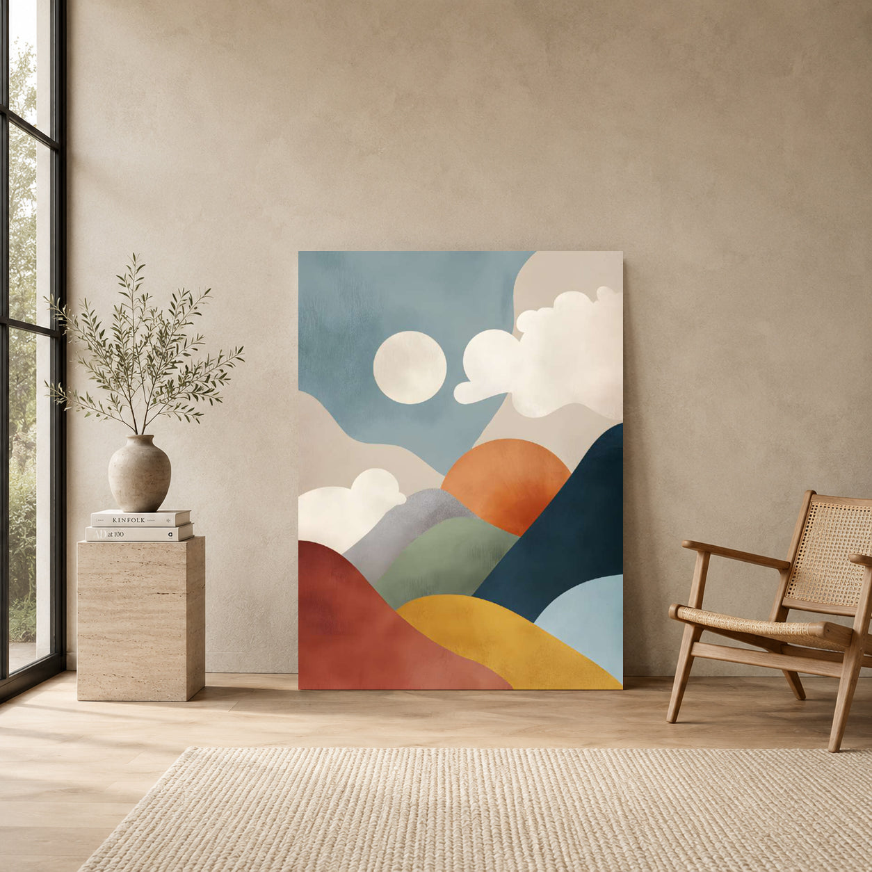 Modern Abstract Landscape Canvas Wall Art for Living Room