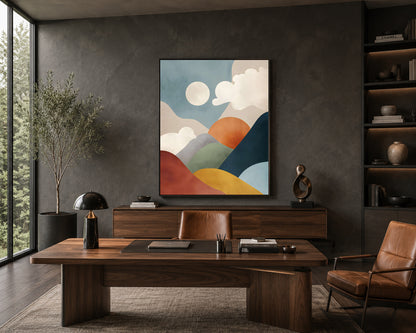 Modern Abstract Landscape Canvas Wall Art for Living Room