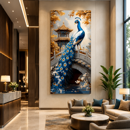 Peacock Vastu Wall Painting Canvas Art for Luxury Home Decor