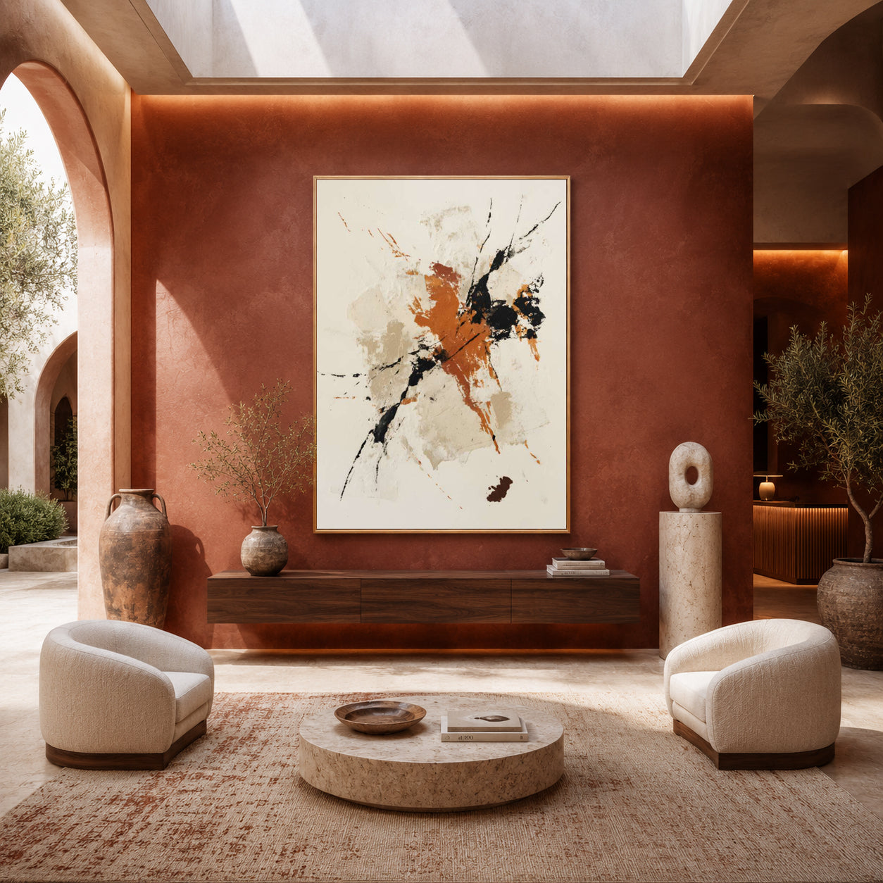Minimalist Neutral Abstract Canvas Wall Art Painting