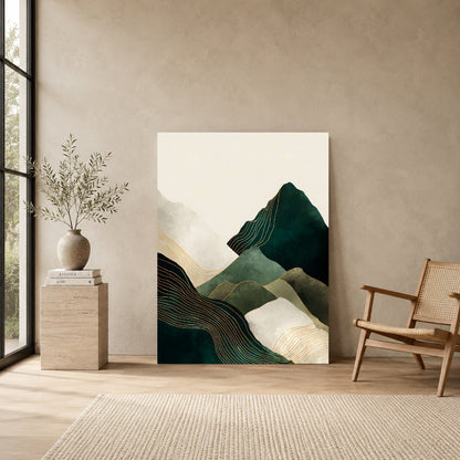 Minimalist Mountain Abstract Wall Art Canvas for Modern Home Decor