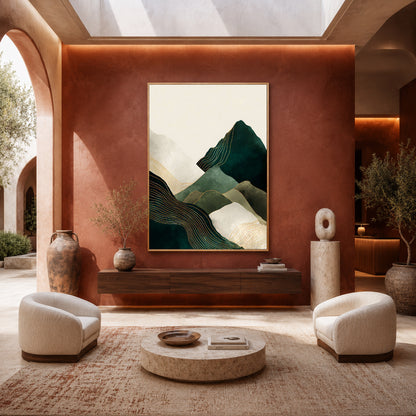 Minimalist Mountain Abstract Wall Art Canvas for Modern Home Decor