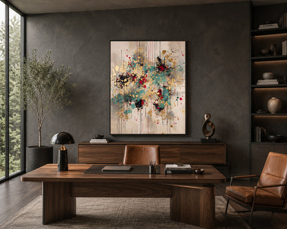 Luxury Abstract Gold Splash Wall Art Canvas for Modern Interiors