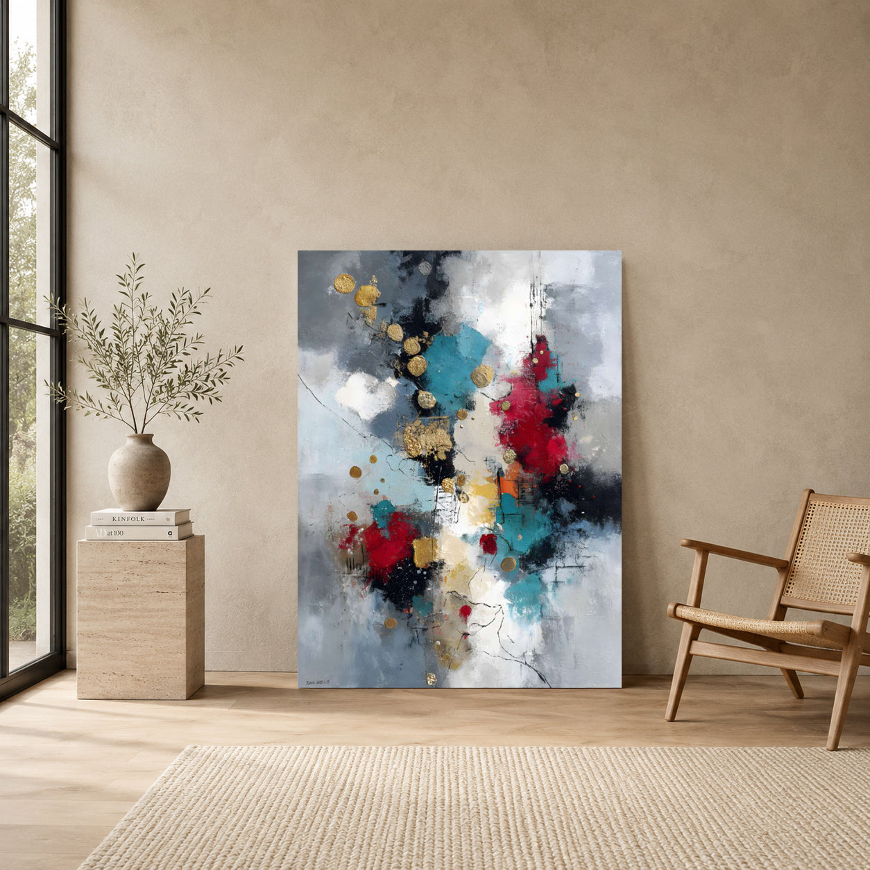 Luxury Color Splash Abstract Canvas Wall Art