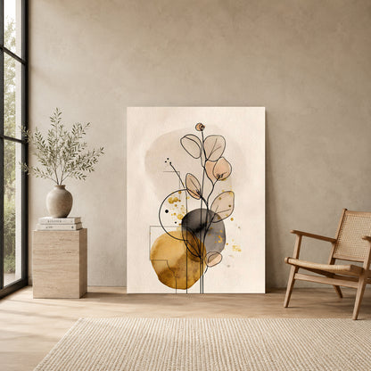 Minimalist Botanical Line Art Canvas Wall Decor for Modern Homes