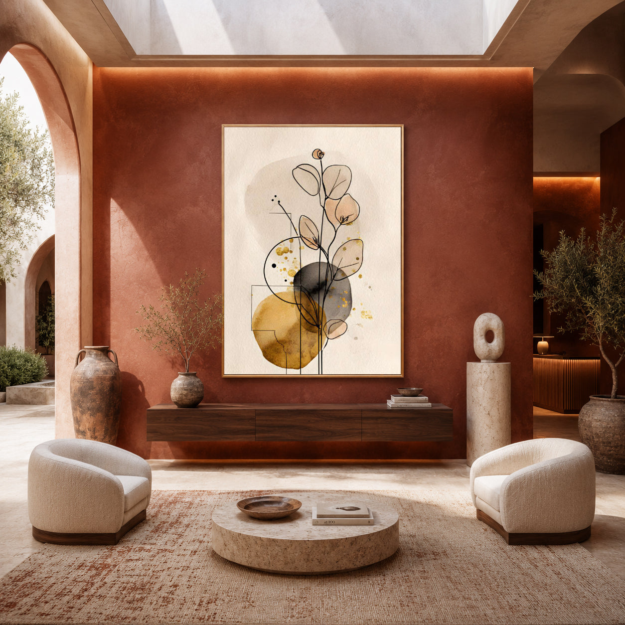 Minimalist Botanical Line Art Canvas Wall Decor for Modern Homes