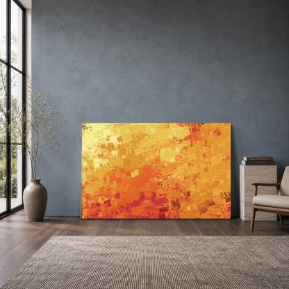 Orange Abstract Canvas Wall Art Modern Contemporary Painting Decor Print