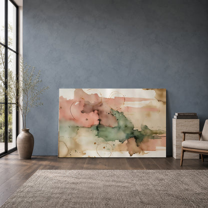 Pastel Abstract Watercolor Canvas Wall Art Modern Neutral Home Decor