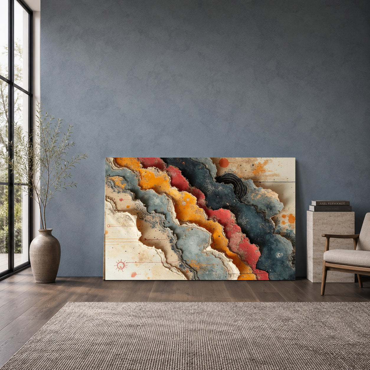 Colorful Abstract Canvas Wall Art Modern Geometric Living Room Decor