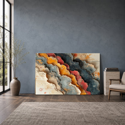 Colorful Abstract Canvas Wall Art Modern Geometric Living Room Decor