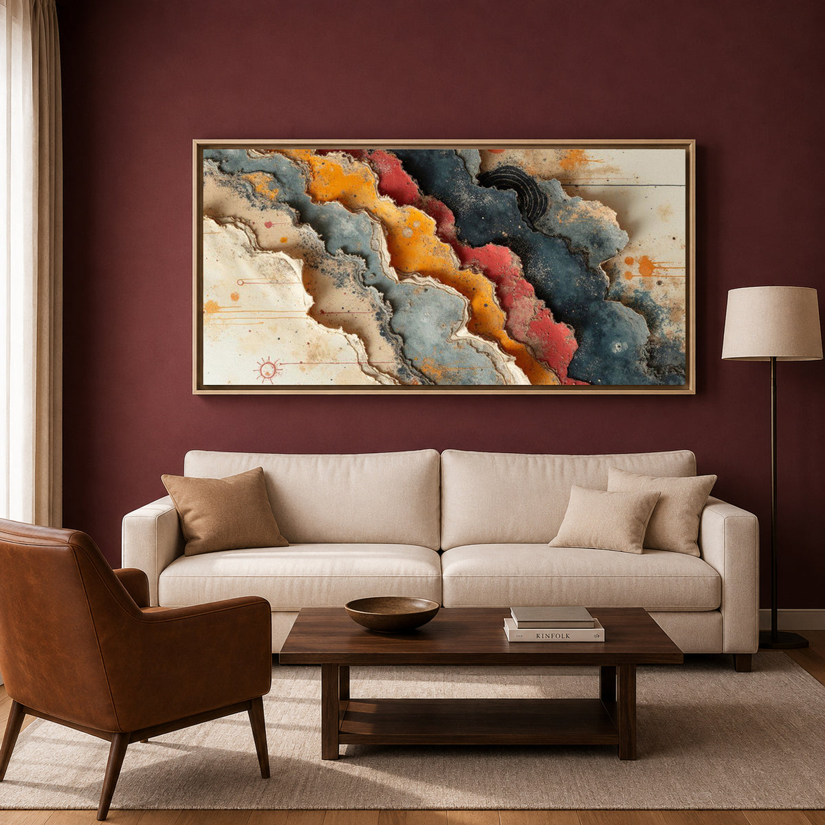 Colorful Abstract Canvas Wall Art Modern Geometric Living Room Decor