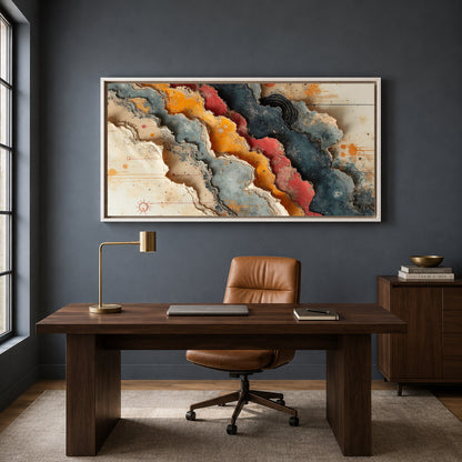 Colorful Abstract Canvas Wall Art Modern Geometric Living Room Decor