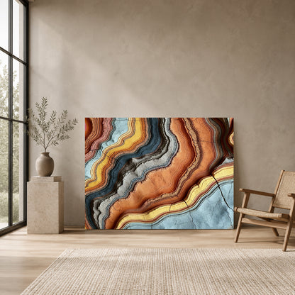Luxury Agate Abstract Canvas Wall Art Modern Geode Pattern Painting