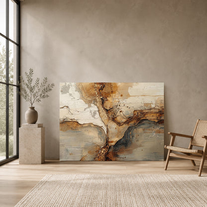 Luxury Neutral Abstract Canvas Wall Art Textured Modern Painting