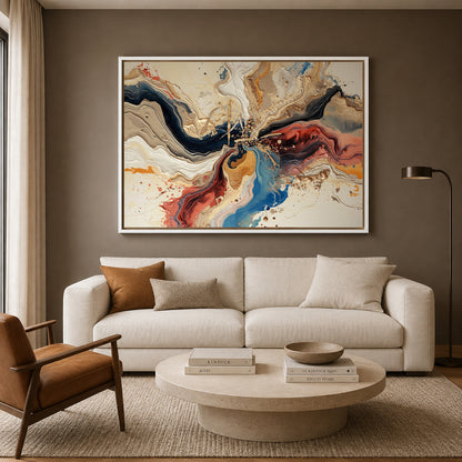 Luxury Fluid Abstract Canvas Wall Art Modern Marble Effect Painting