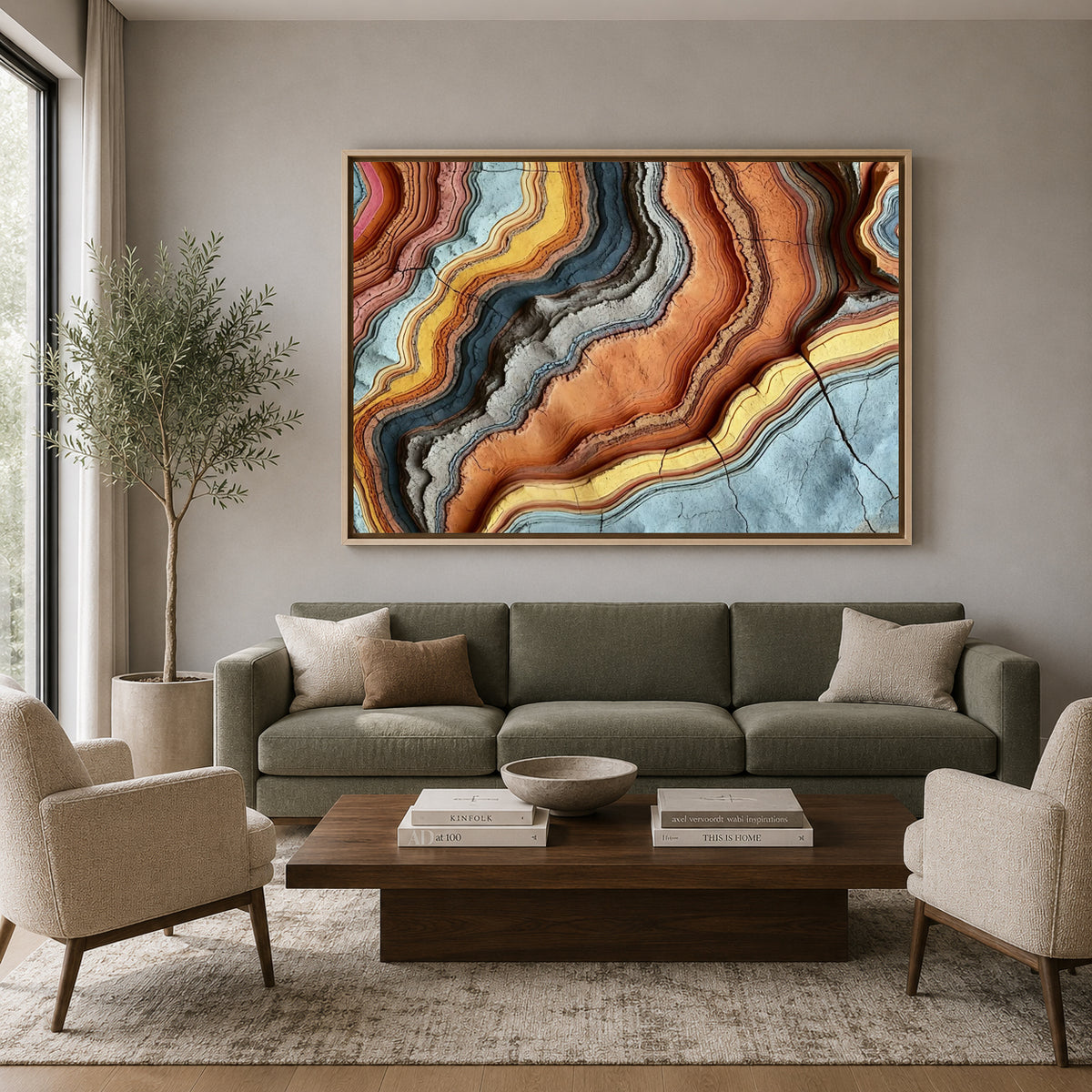 Luxury Agate Abstract Canvas Wall Art Modern Geode Pattern Painting