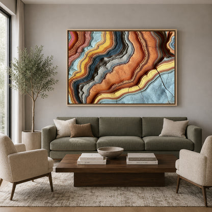 Luxury Agate Abstract Canvas Wall Art Modern Geode Pattern Painting