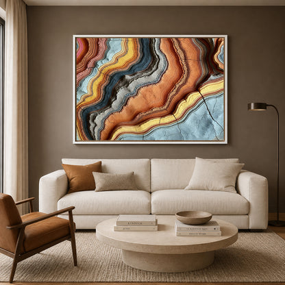 Luxury Agate Abstract Canvas Wall Art Modern Geode Pattern Painting