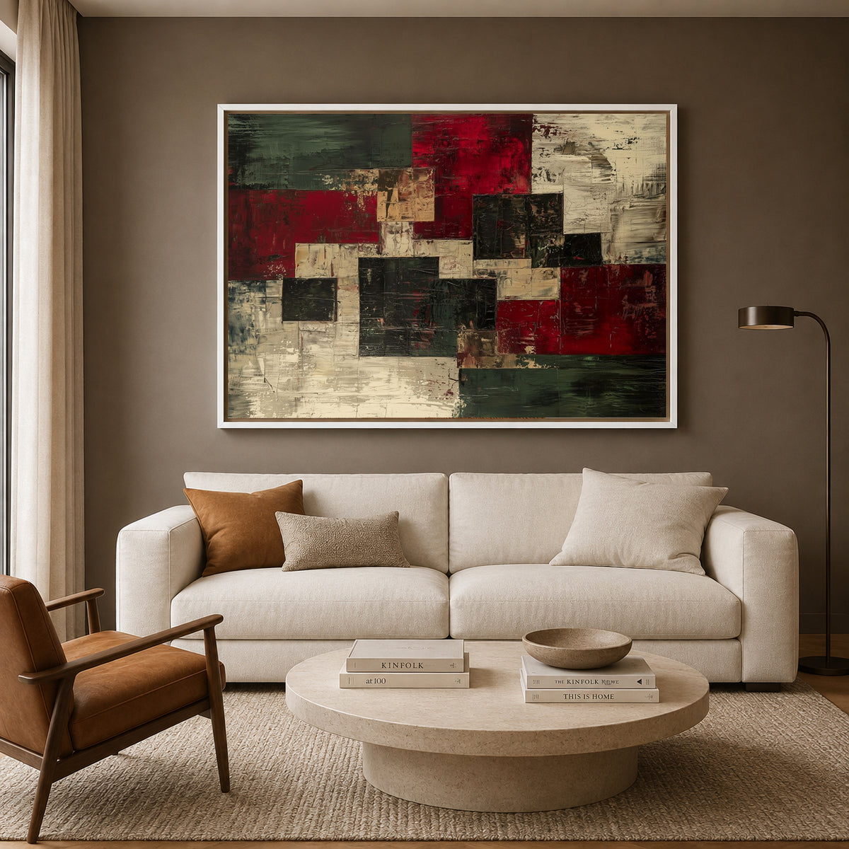 Modern Geometric Abstract Canvas Wall Art for Living Room Decor
