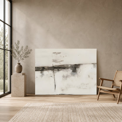 Minimalist Black Beige Abstract Canvas Wall Art Modern Home Decor Print