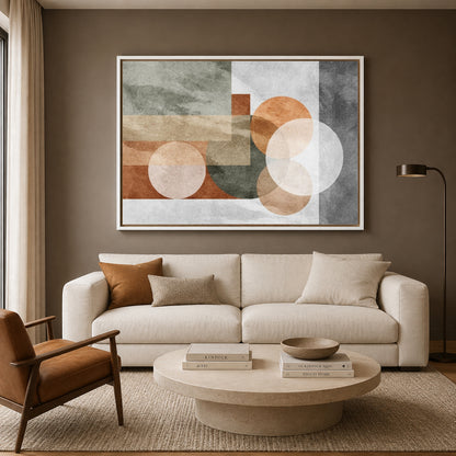 Modern Geometric Abstract Canvas Wall Art for Living Room Decor Gold