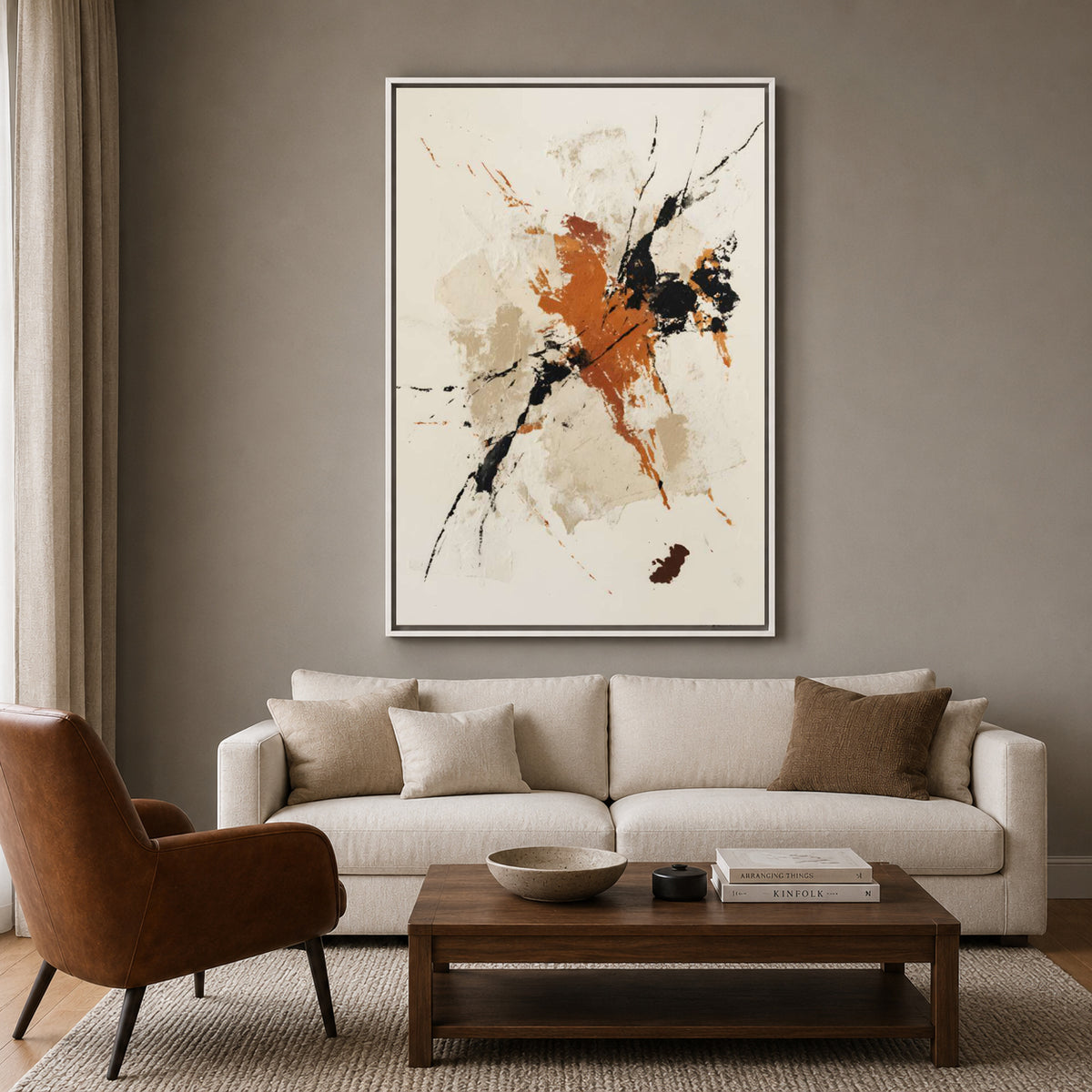 Minimalist Neutral Abstract Canvas Wall Art Painting