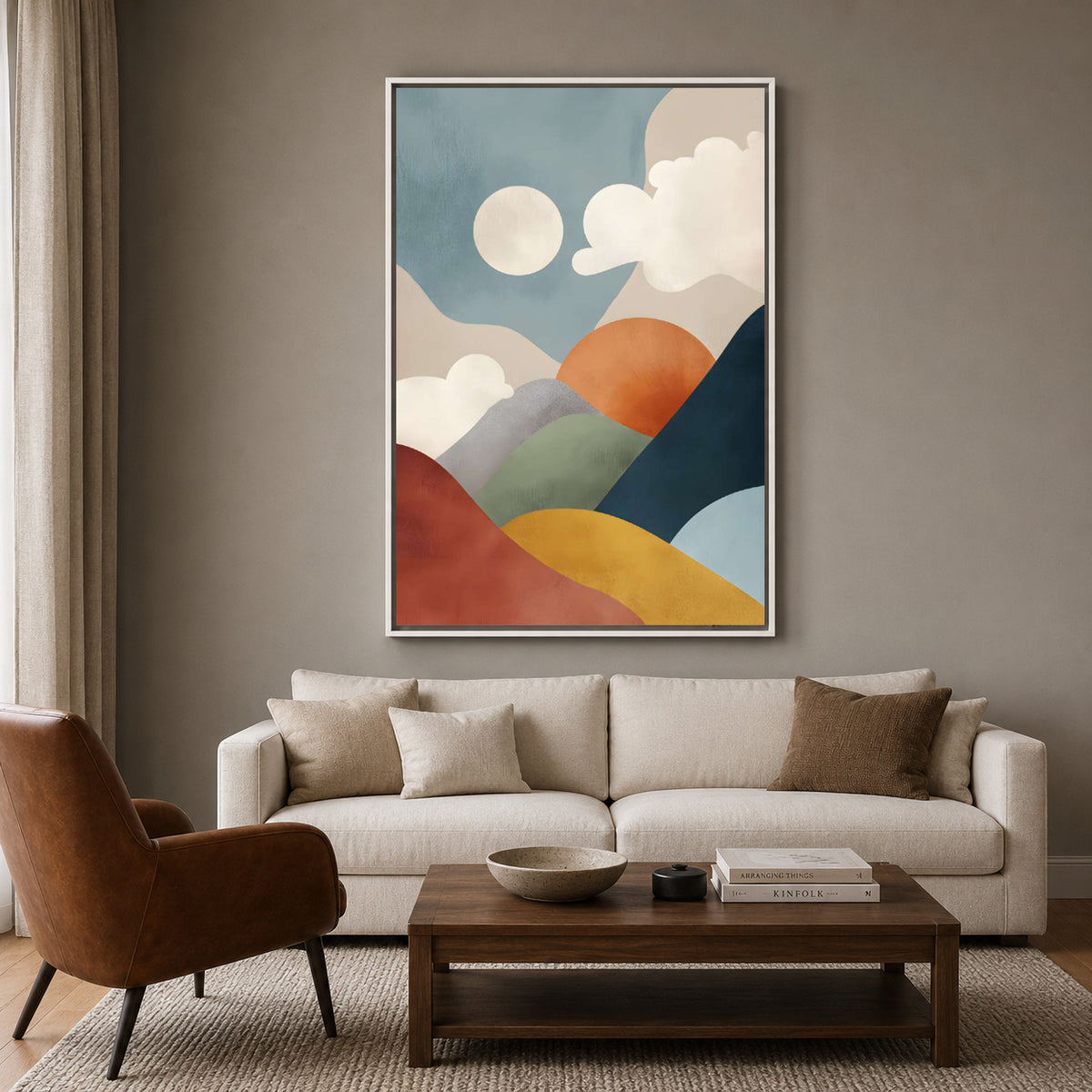 Modern Abstract Landscape Canvas Wall Art for Living Room