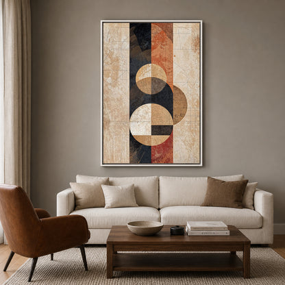 Modern Geometric Abstract Canvas Wall Art Vertical Living Room Decor