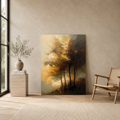 Abstract Forest Landscape Canvas Wall Art Modern Nature Painting Decor