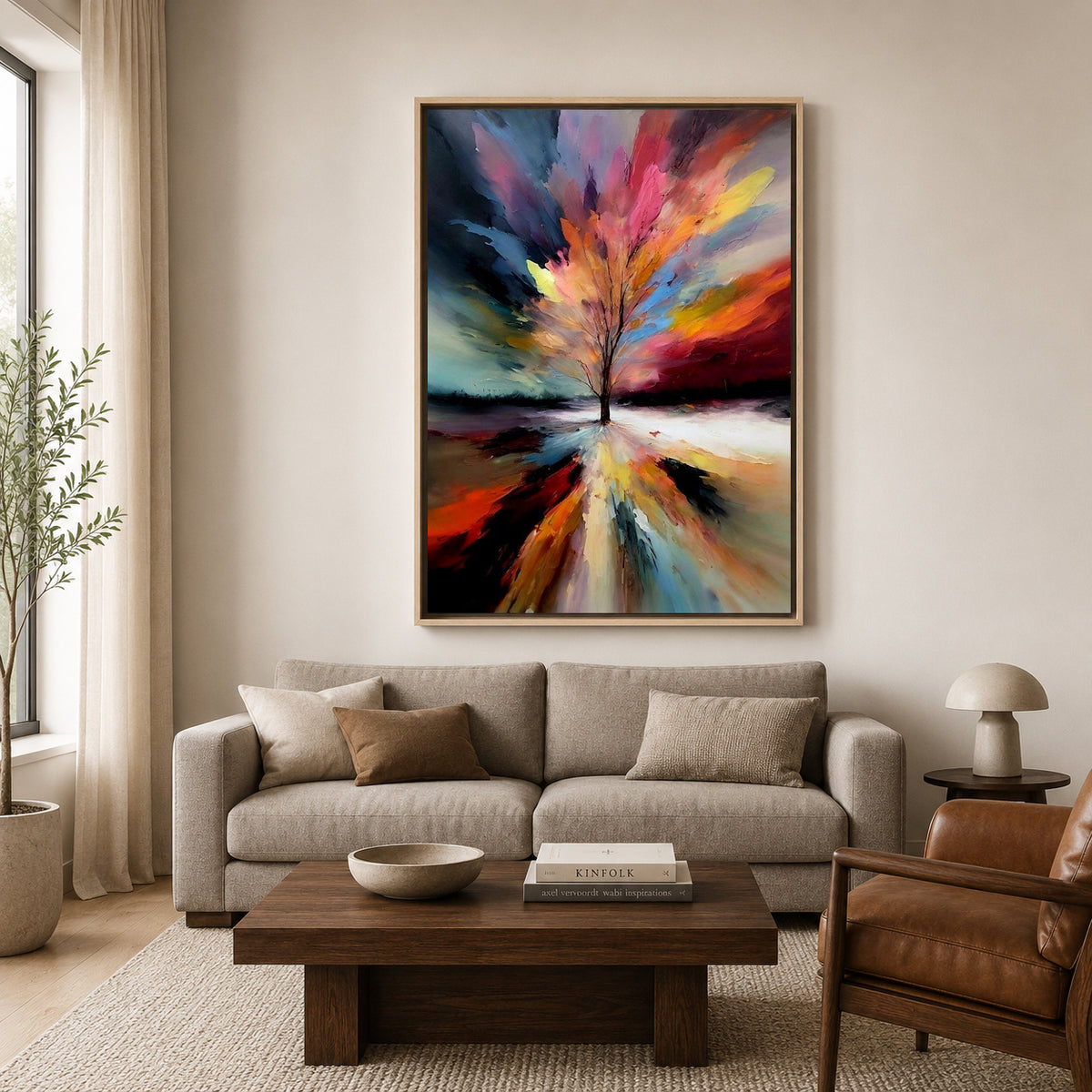 Abstract Tree Canvas Wall Art Modern Landscape Painting Decor