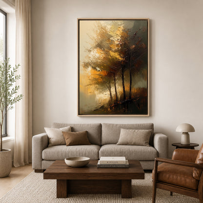 Abstract Forest Landscape Canvas Wall Art Modern Nature Painting Decor