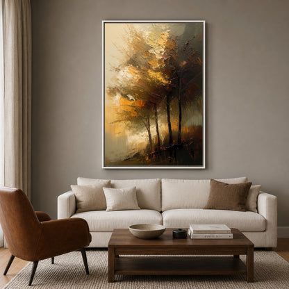 Abstract Forest Landscape Canvas Wall Art Modern Nature Painting Decor