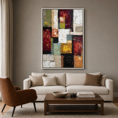 Modern Geometric Abstract Canvas Wall Art Painting for Living Room