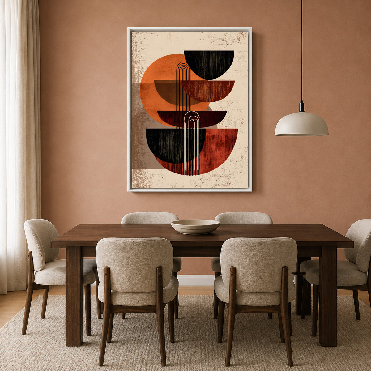 Boho Geometric Abstract Wall Art Canvas Painting for Modern Decor