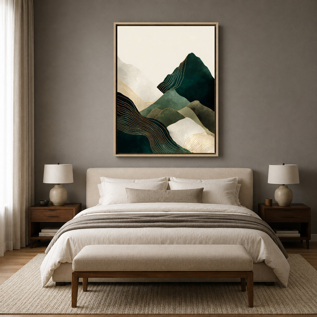 Minimalist Mountain Abstract Wall Art Canvas for Modern Home Decor
