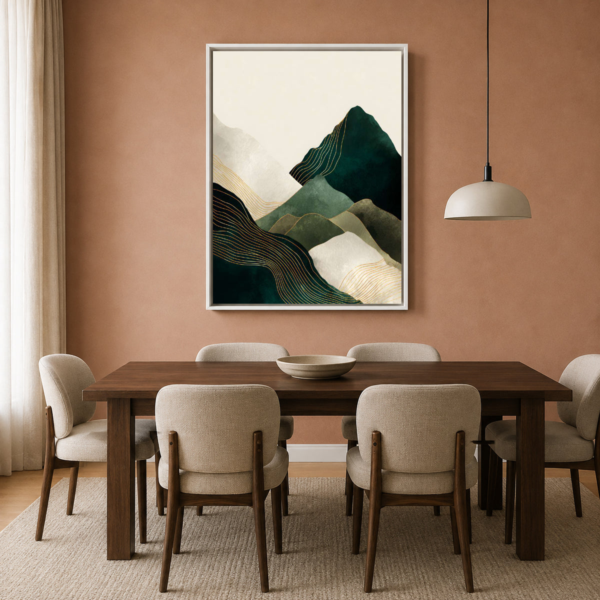 Minimalist Mountain Abstract Wall Art Canvas for Modern Home Decor