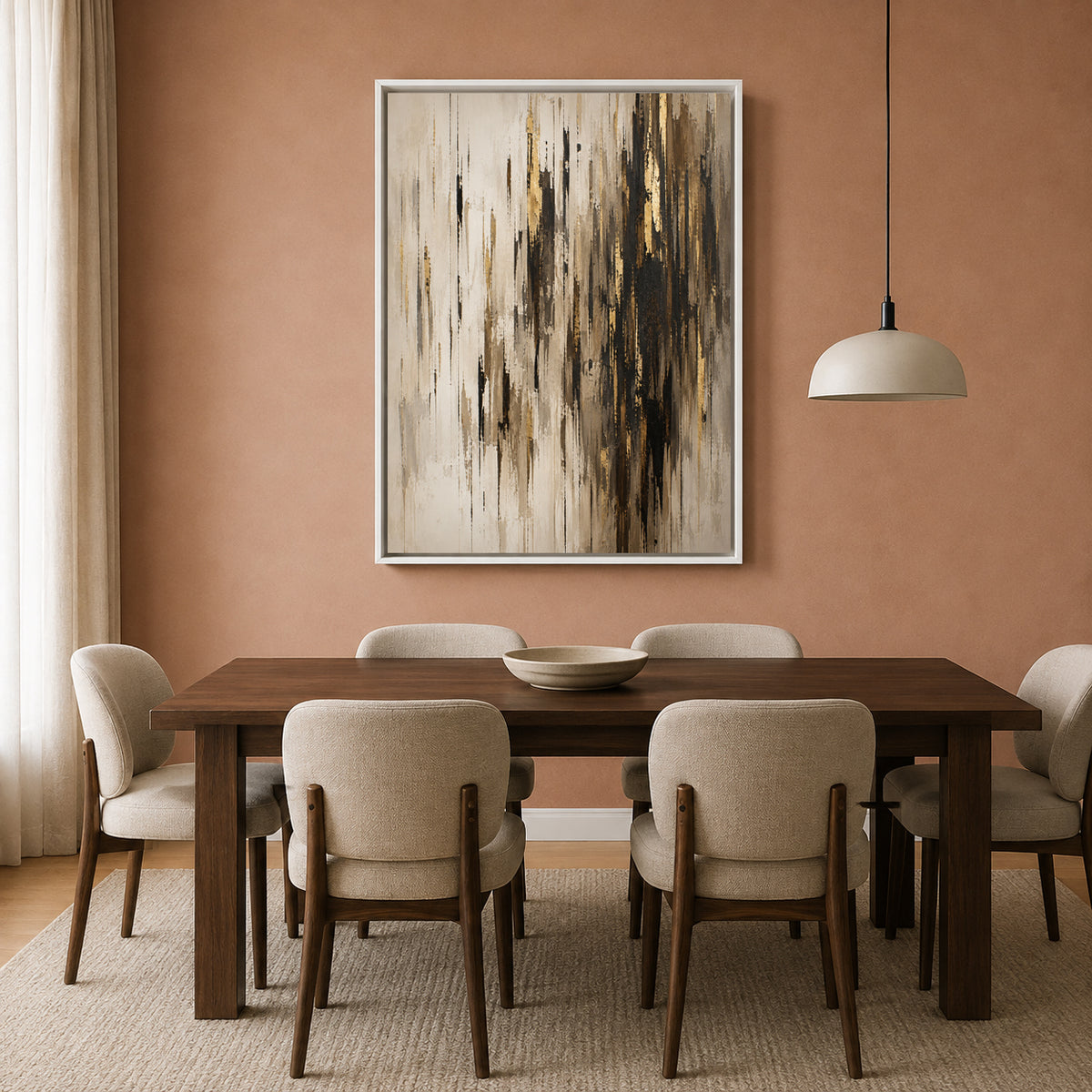 Gilded Skyline Black and Gold Vertical Abstract Canvas Art