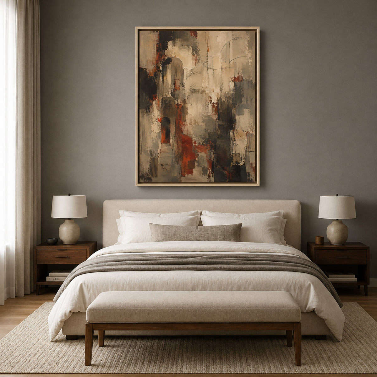 Ancient Arches Abstract Canvas Art in Warm Earth Tones