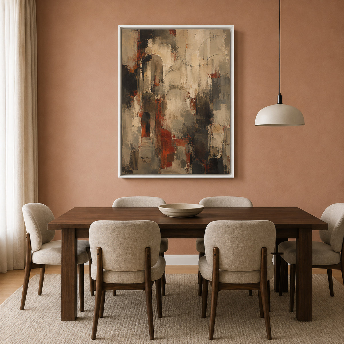 Ancient Arches Abstract Canvas Art in Warm Earth Tones