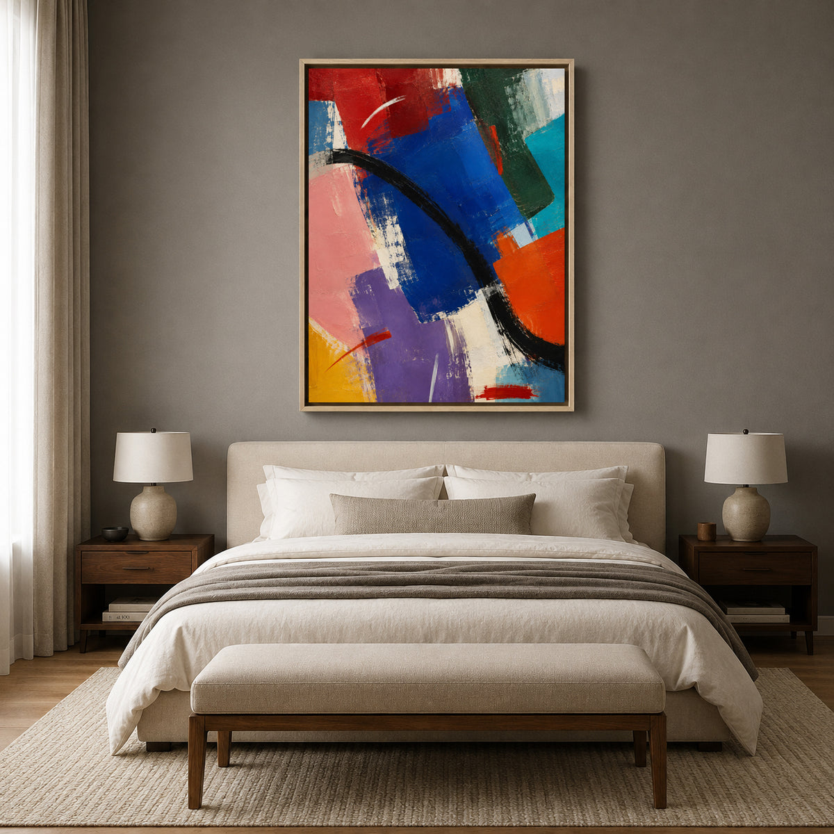 Chromatic Rhythm Colorful Geometric Abstract Canvas Art