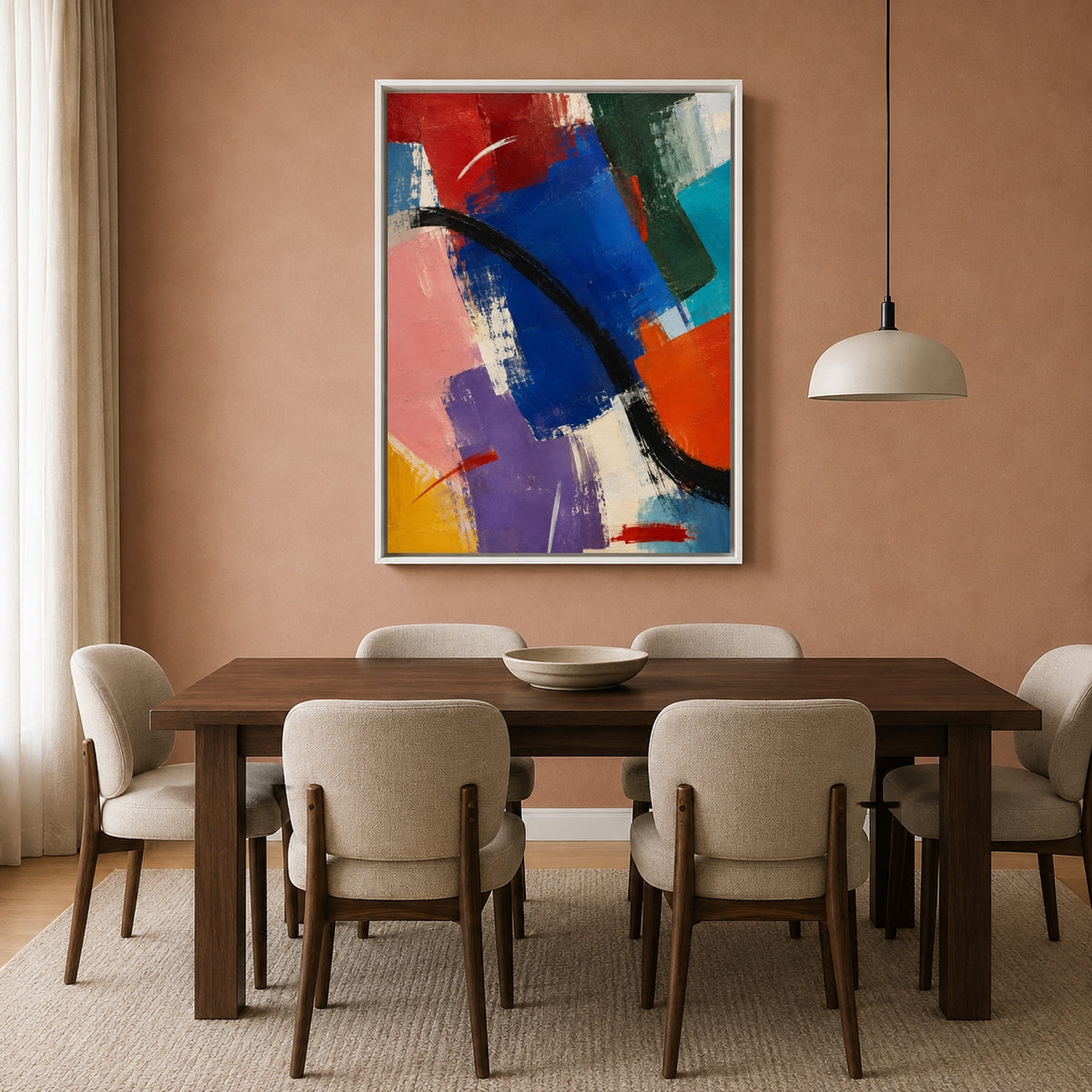 Chromatic Rhythm Colorful Geometric Abstract Canvas Art