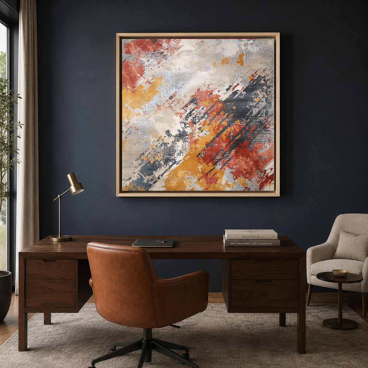 Modern Abstract Texture Canvas Wall Art Contemporary Square Painting