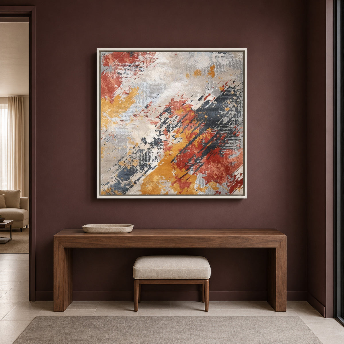 Modern Abstract Texture Canvas Wall Art Contemporary Square Painting