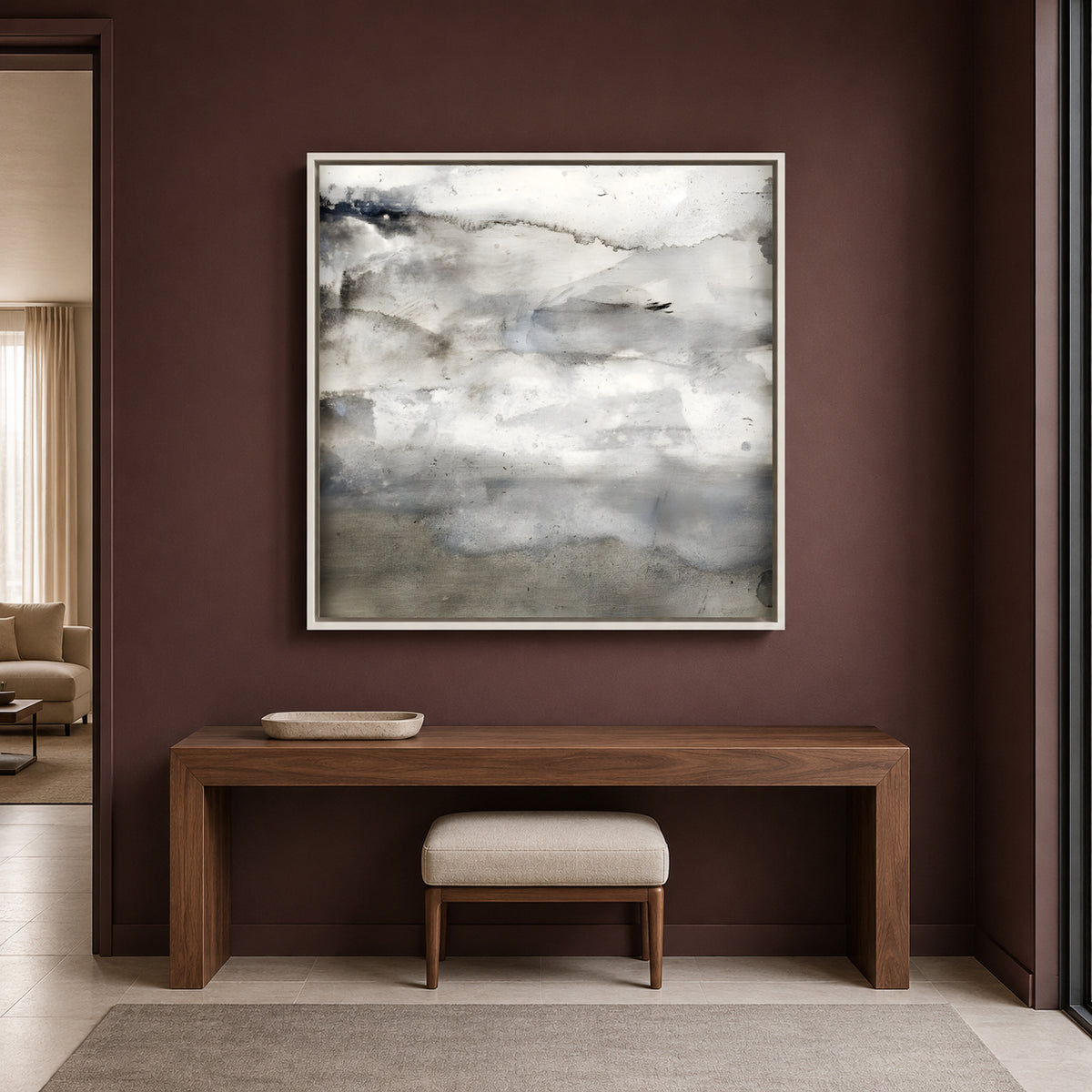 Minimalist Abstract Landscape Canvas Wall Art Modern Neutral Painting