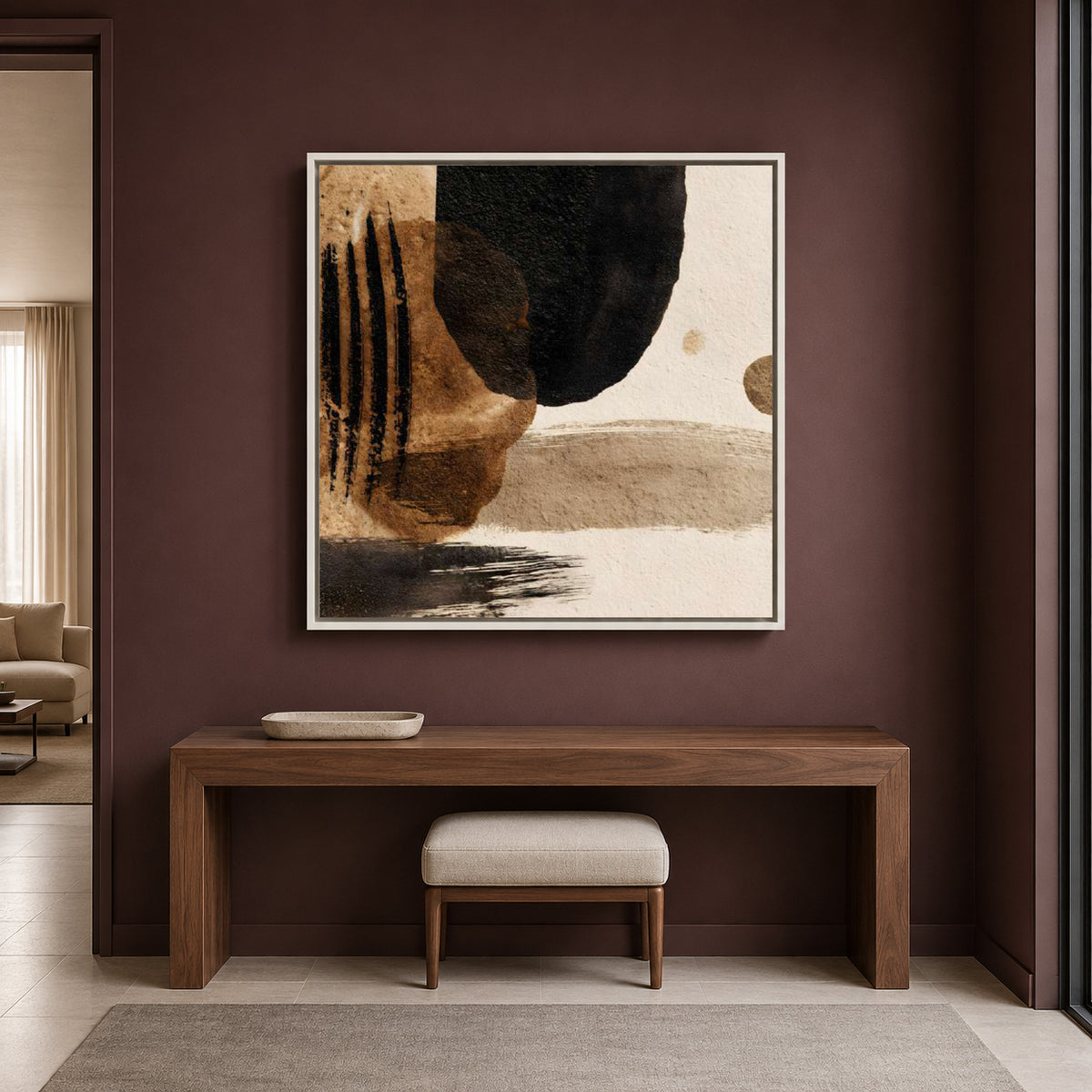 Earth Rhythm Abstract Wall Art – Modern Neutral Geometric Canvas